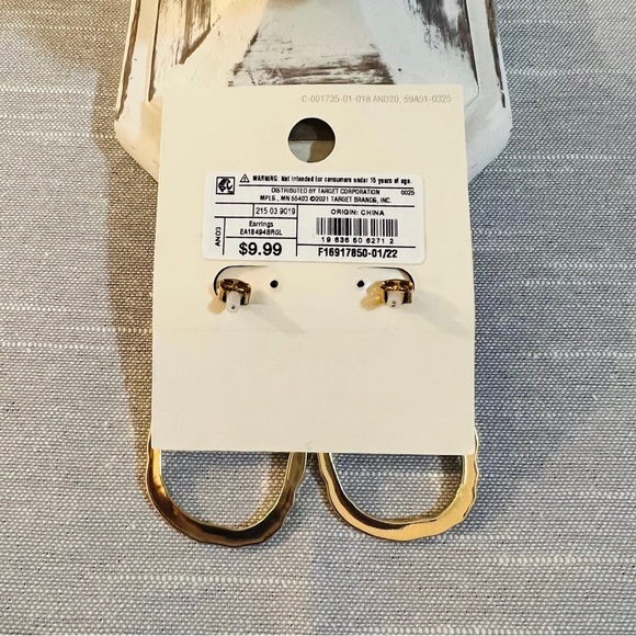 A New Day Organic Gold Tone Drop Earrings - Picture 2 of 2